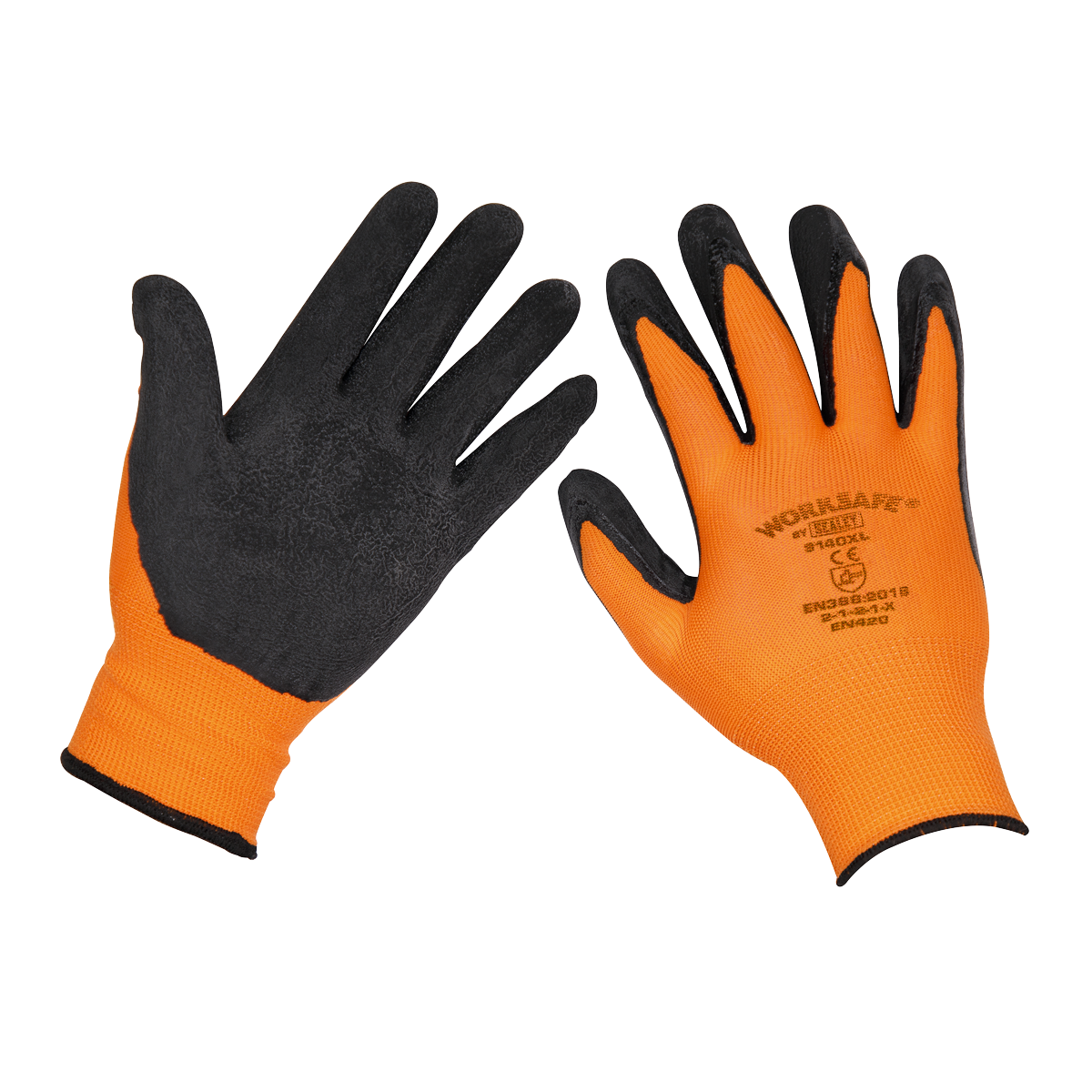 12 Pairs New HI VIZ Thermal Winter Latex Rubber Work Gloves Builders Gardening
