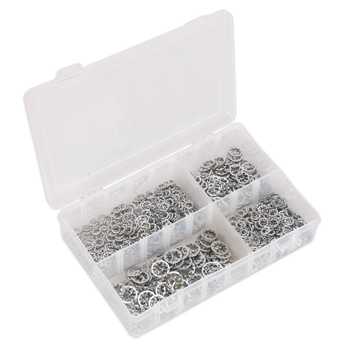 Lock Washer Assortment 1000pc Serrated Internal M5-M10 Metric - Huttie