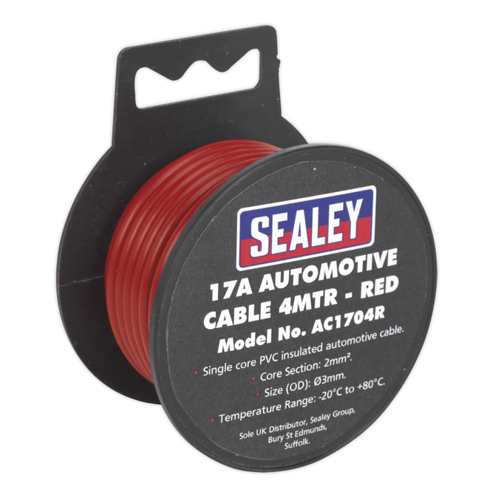 Automotive Cable Thick Wall 17A 4m Red Huttie
