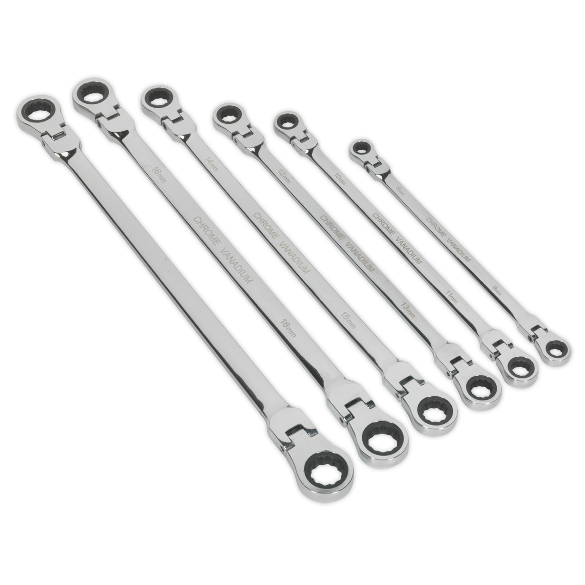 Renegade Industrial 12 Piece Metric Stubby Ratchet Spanner Set - RISR12PM |  TradeTools