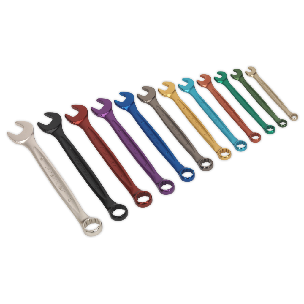 Combination Spanner Set 12pc MultiColoured Metric Huttie