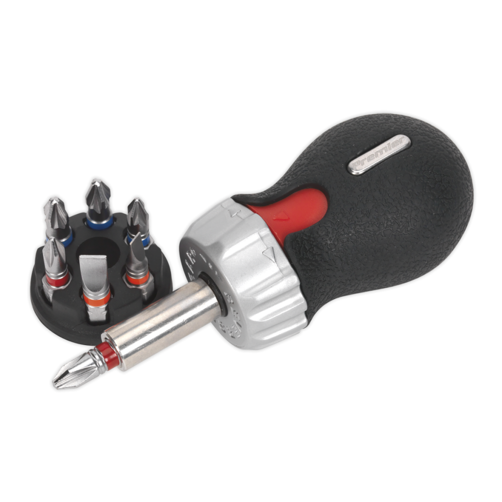 Fine Tooth Ratchet Screwdriver Set 8pc Stubby Platinum Series Huttie