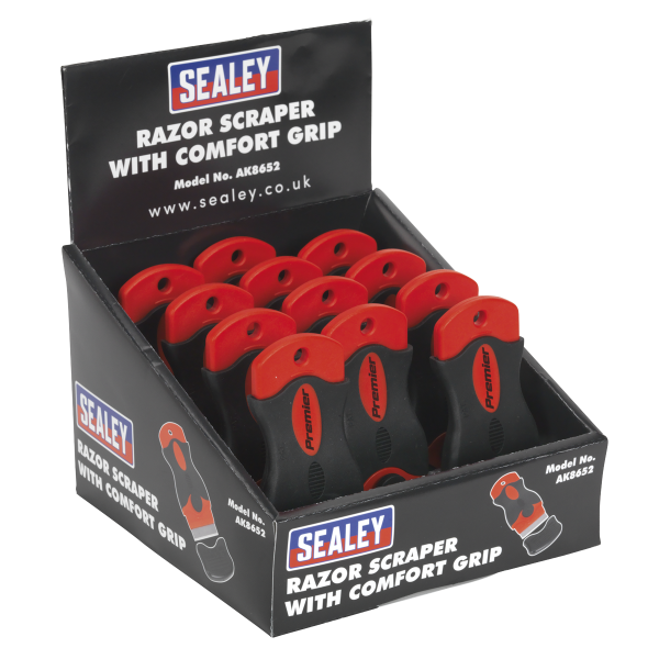 Razor Scraper with Comfort Grip Display Box of 12 Huttie