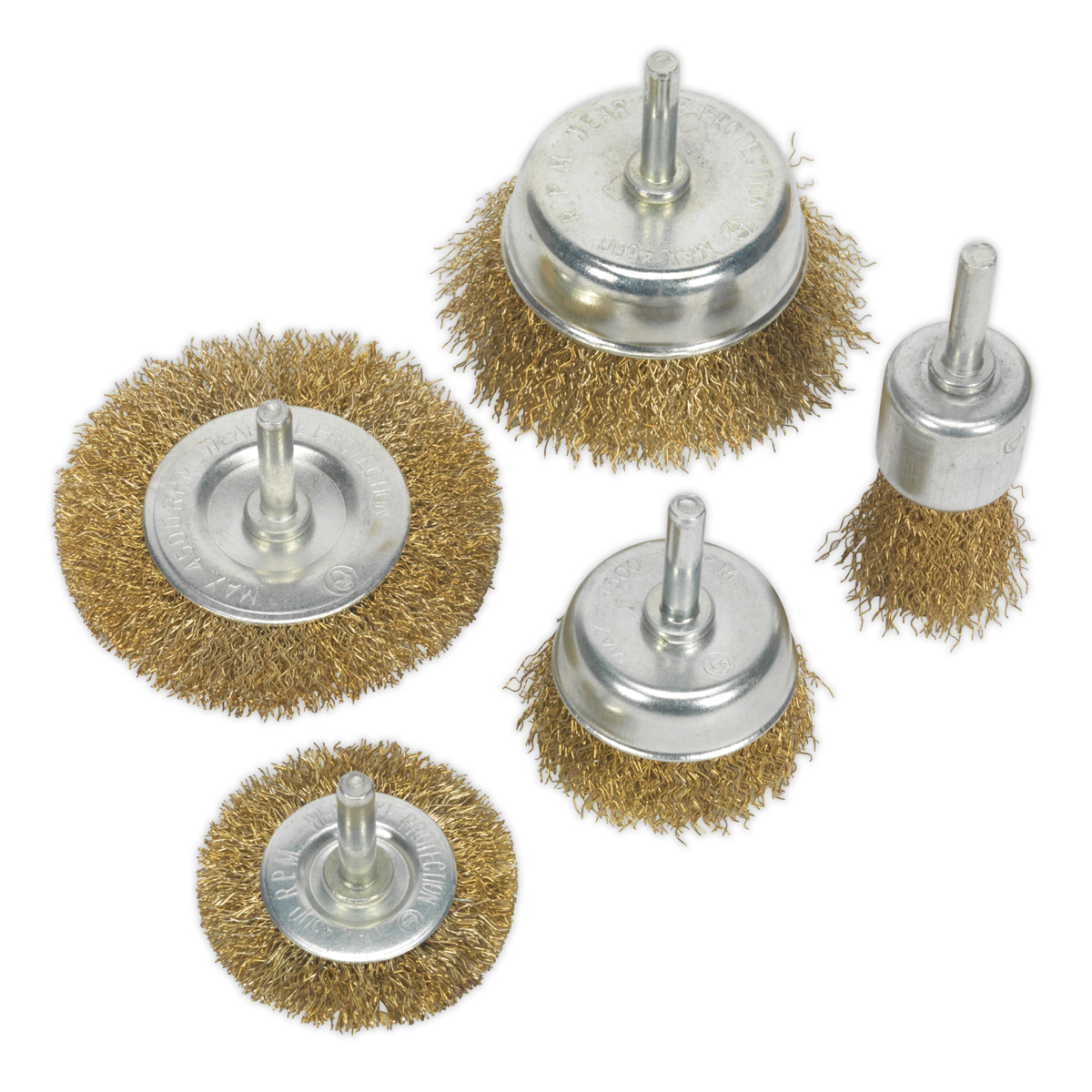 Wire Brush Set 5pc Brassed Huttie