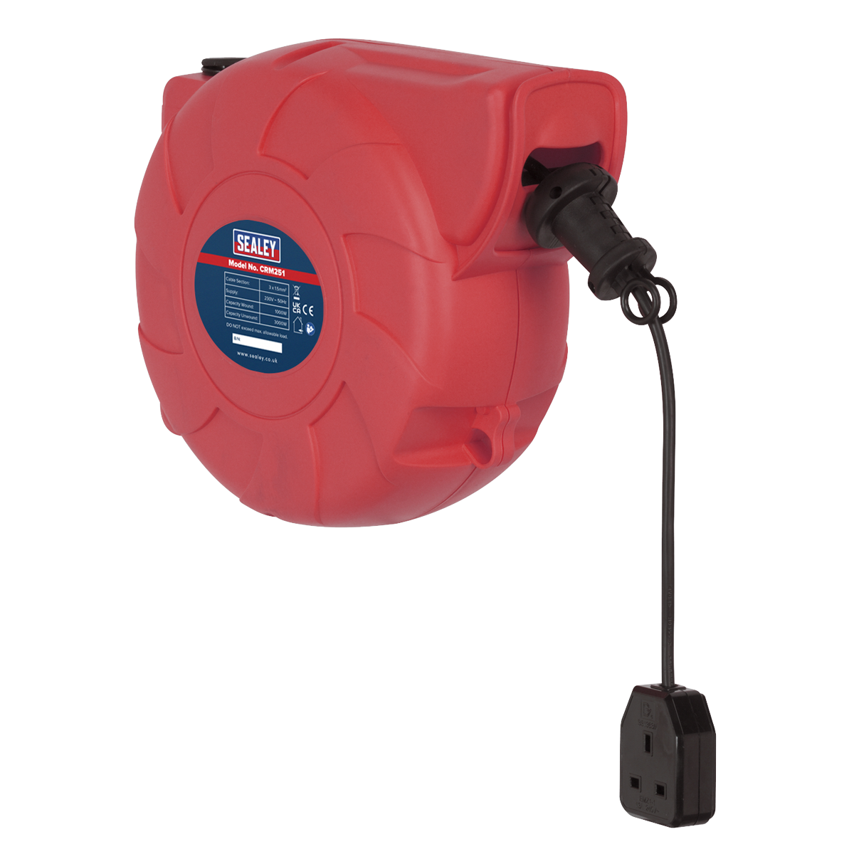 Cable Reel System Retractable 25m 1 x 230V Socket - Huttie