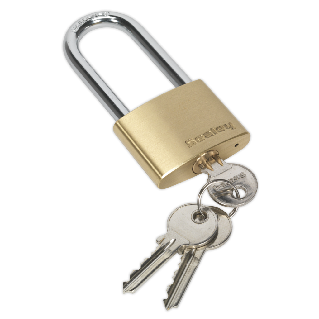Brass body padlock long shackle 50mm huttie