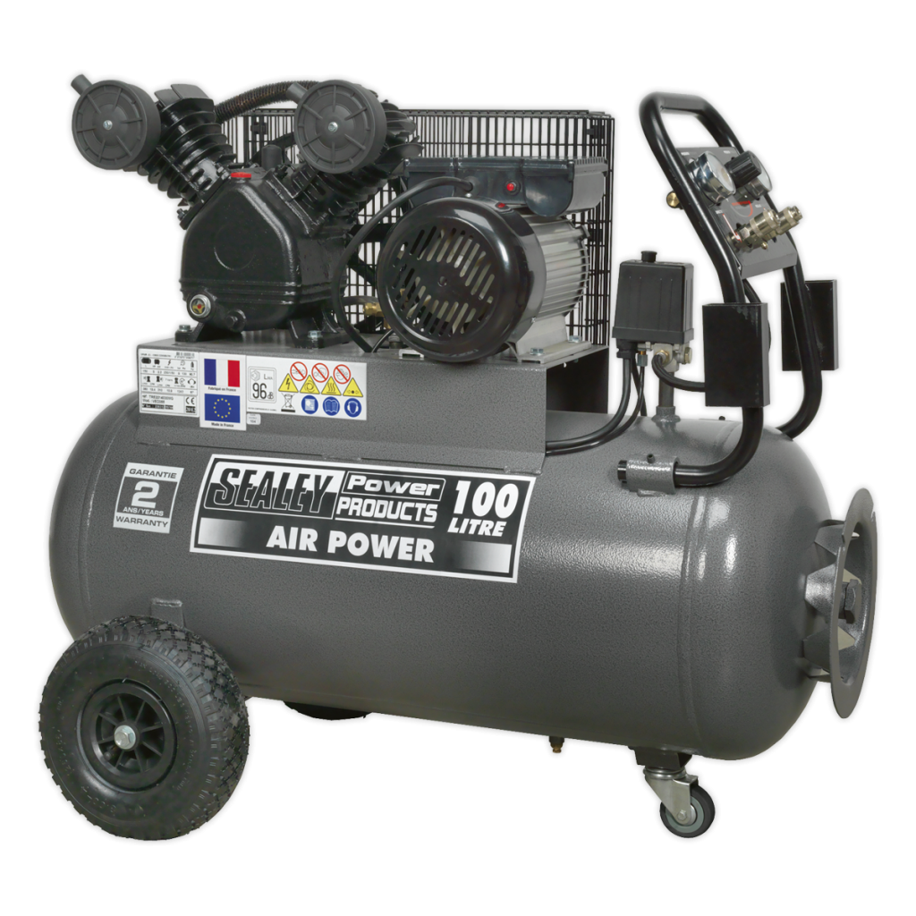 air-compressor-100l-belt-drive-3hp-with-front-control-panel-huttie