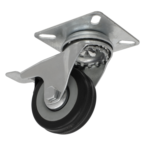 Castor Wheel Swivel Plate with Brake Ø50mm Huttie