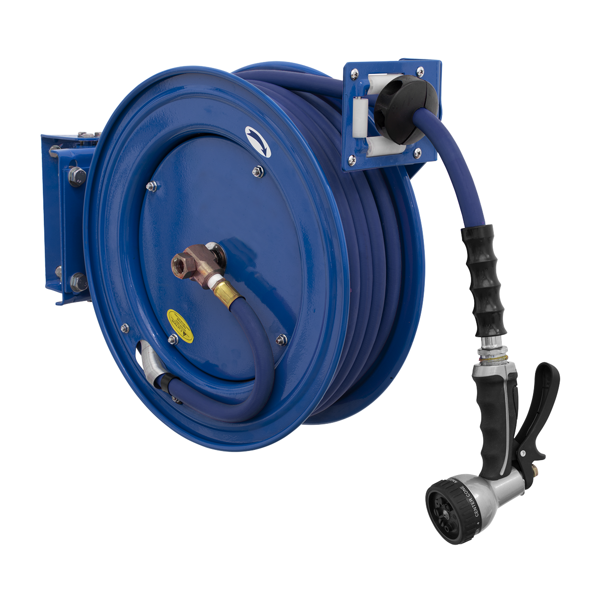 Heavy-Duty Retractable Water Hose Reel 15m Ø13mm ID Rubber Hose